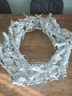 Houten krans met sneeuw decoratie, Ophalen, Zo goed als nieuw
