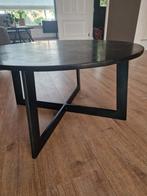 Zwarte salontafel met marmer blad, Huis en Inrichting, Gebruikt, 50 tot 100 cm, Rond, Modern