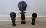 Beeldjes vruchtbaarheid ghana godin hout 3 stuks zwart, Ophalen of Verzenden