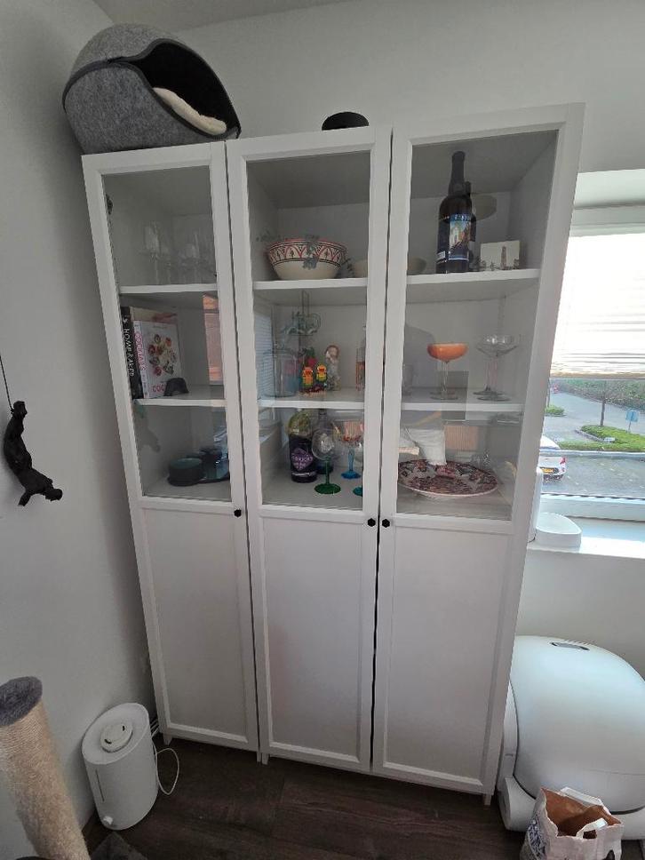 IKEA Billy boekenkast Oxford deuren, wit, 40x192 cm, Huis en Inrichting, Kasten | Boekenkasten, Gebruikt, 100 tot 150 cm, 200 cm of meer