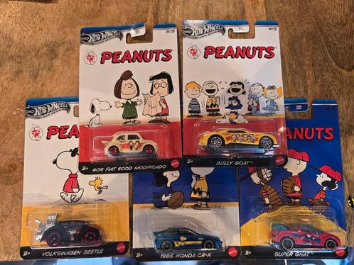 Hotwheels 1:64 Peanuts Set - Honda crx - Fiat 500 etc etc, Hobby en Vrije tijd, Modelauto's | Overige schalen, Nieuw, Auto, Ophalen of Verzenden
