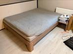 Tweepersoonsbed 160x200 met nachtkastje + matras, Huis en Inrichting, Ophalen, Gebruikt, Bruin, Tweepersoons