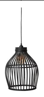 Hanglamp Bamboe zwart, Ophalen of Verzenden, Zo goed als nieuw, Hout, Minder dan 50 cm