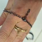 Pilgrim danish design armband donker zilver /zwart nr 44668, Staal, ., Zwart, Ophalen of Verzenden