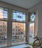 Vij glas in lood ramen, Doe-het-zelf en Verbouw, Kozijnen en Schuifpuien, Gebruikt, Raamkozijn, Minder dan 75 cm, Inclusief glas