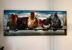 3D Metalen Schilderij - Met de Kippen op Stok - WALL art, Antiek en Kunst, Kunst | Schilderijen | Klassiek, Ophalen