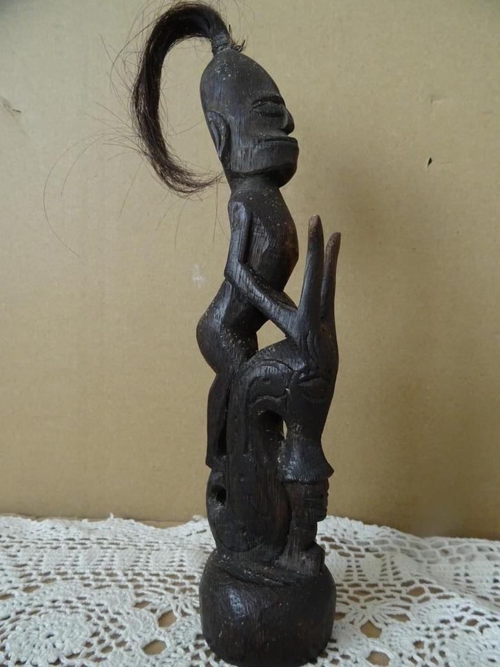 Afrikaans beeld mythologisch houten voorouderbeeld 24cm 1960, Antiek en Kunst, Kunst | Niet-Westerse kunst, Ophalen of Verzenden