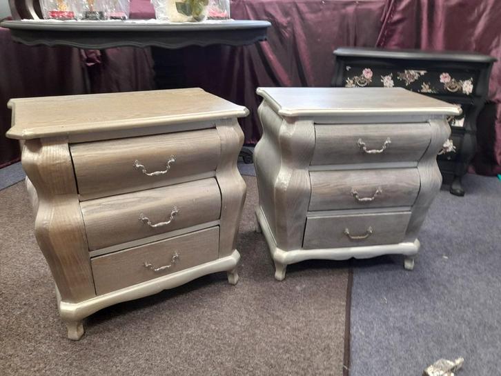 Set 2 zilver kleurige laden kastjes, Huis en Inrichting, Kasten | Ladekasten, Zo goed als nieuw, Minder dan 100 cm, 50 tot 100 cm