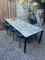 Mozaïek tuintafel met 8 tuinstoelen, Ophalen, Gebruikt, Overige materialen