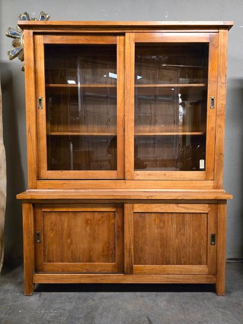 Leuke houten vitrinekast | Buffetkast | boekenkast, Huis en Inrichting, Kasten | Buffetkasten, Gebruikt, 200 cm of meer, 150 tot 200 cm