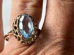 Gouden ring Aquamarijn, Sieraden, Tassen en Uiterlijk, Ringen, Verzenden, 19 tot 20, Zo goed als nieuw, Met edelsteen