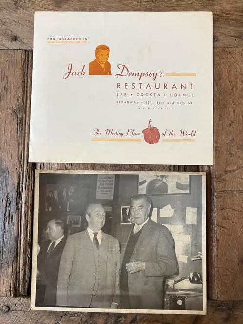 Originele handtekening Jack Dempsey, souvenir foto, 1970, Antiek en Kunst, Curiosa en Brocante, Ophalen of Verzenden