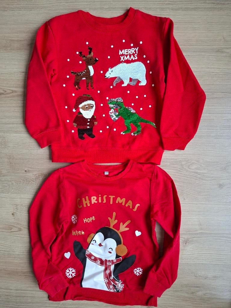 Te koop 2 kerst truien, Kinderen en Baby's, Kinderkleding | Maat 122, Ophalen of Verzenden, Zo goed als nieuw, Jongen, Trui of Vest