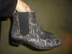 w3) panter print leer lage laarsjes instap Unisa mt 39, Ophalen, Bruin, Lage of Enkellaarzen, Zo goed als nieuw