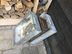 Metalen bakken 2 stuks vintage, Tuin en Terras, Bloembakken en Plantenbakken, Gebruikt, Minder dan 30 cm, Binnen, Minder dan 60 cm