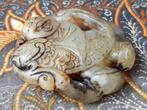 Mooi antiek Chinees jade amulet met Boeddha 5,2 cm., Antiek en Kunst, Ophalen of Verzenden