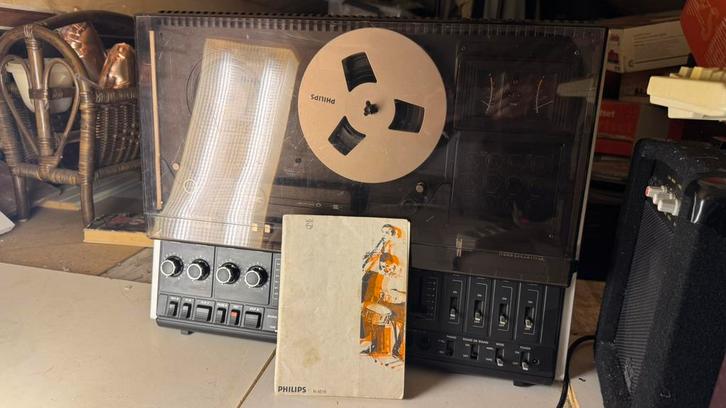 Philips N4515 bandrecorder, Audio, Tv en Foto, Bandrecorders, Bandrecorder, Met stofkap, Ophalen
