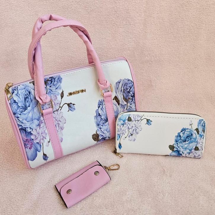 Leuke zomerse 3-delige set.
NIEUW!, Sieraden, Tassen en Uiterlijk, Tassen | Damestassen, Zo goed als nieuw, Handtas, Roze, Ophalen of Verzenden
