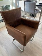 6 Eetkamerstoelen Jess design - Cognac - Leer, Ophalen, Gebruikt, Bruin, Leer