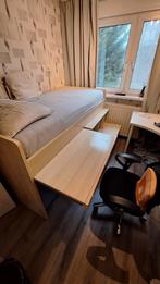 Halve hoogslaper met kasten en bureaublad, Huis en Inrichting, Ophalen, Gebruikt, 90 cm, Eenpersoons