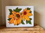 Retro blikken doos jaren 70 vintage box flower power, Verzenden, Huis en Inrichting
