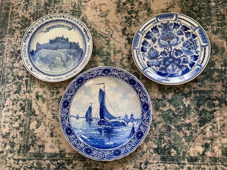3 Stuks antieke wandborden van de Porceleyne Fles. 75 euro, Antiek en Kunst, Antiek | Wandborden en Tegels, Ophalen of Verzenden