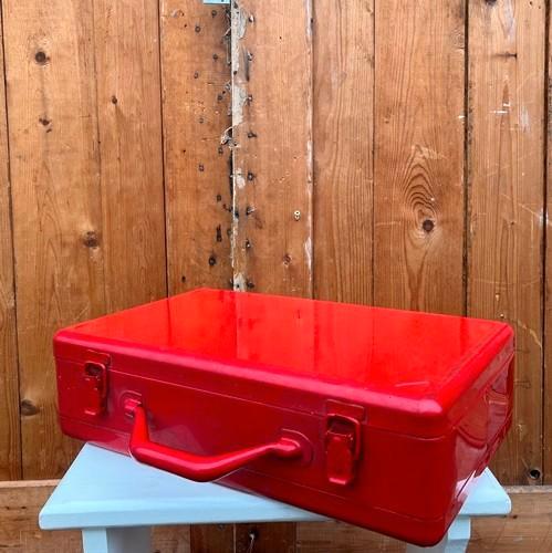 Kist koffer metaal ijzer gereedschap 39 x 24 x 11,5 rood, Huis en Inrichting, Woonaccessoires | Kisten, Gebruikt, Minder dan 50 cm