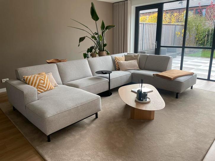 Hoekbank/U-bank, white grey/grijs.Ziet eruit als nieuw, Huis en Inrichting, Banken | Bankstellen, Zo goed als nieuw, Hoekbank