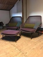 Set 2 Vitra slow chair fauteuil en 1 voetenbank design, Huis en Inrichting, Fauteuils, Ophalen, Gebruikt, 75 tot 100 cm, Nvt