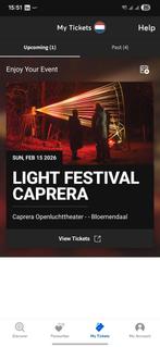 2 Tickets Caprera Light Festival | Zondag 15 Februari, Twee personen, Ticket of Toegangskaart