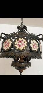 Landelijke gietijzeren handlamp/kroonluchter, Huis en Inrichting, Lampen | Kroonluchters, Ophalen, Gebruikt