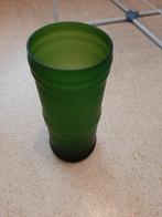 2 vazen. Groene bamboo vaas en chinese tekens vaas. Glas, Minder dan 50 cm, Groen, Glas, Ophalen of Verzenden