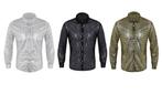 Doorzichtig glitter overhemd / shirt sexy zwart goud zilver, Kleding | Heren, Overhemden, Verzenden, Nieuw