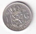 1 Gulden 1958 met randkrasje, 1 gulden, Koningin Juliana, Verzenden, Zilver