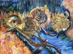 4 uitgebloeide zonnebloemen naar Vincent van Gogh, Ophalen of Verzenden