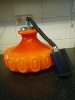 Vintage oude oranje lamp met trekdraad., Huis en Inrichting, Lampen | Hanglampen, Ophalen of Verzenden, Glas, Minder dan 50 cm