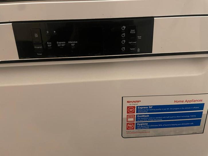 Sharp Vaatwasser - EcoWash & Express 50', Witgoed en Apparatuur, Vaatwasmachines, Gebruikt, Vrijstaand, 85 tot 90 cm, 60 cm of meer
