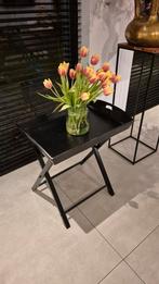 Mooi zwart staand klaptafeltje 46x64x70, Ophalen, Gebruikt, 55 tot 75 cm, Modern