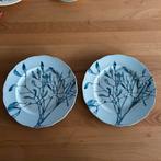 2x Sarreguemines Frans borden met Mistletoe Maretak blauw, Ophalen of Verzenden