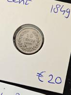 10 cent 1849 willem 2 Nederland, Verzenden, Zilver, 10 cent, Losse munt
