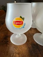 Lipton ice tea glazen 4x, Frisdrankglas, Ophalen of Verzenden, Zo goed als nieuw