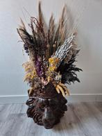 Leeuwenkop bloempot met droogbloemen, Ophalen, Zo goed als nieuw