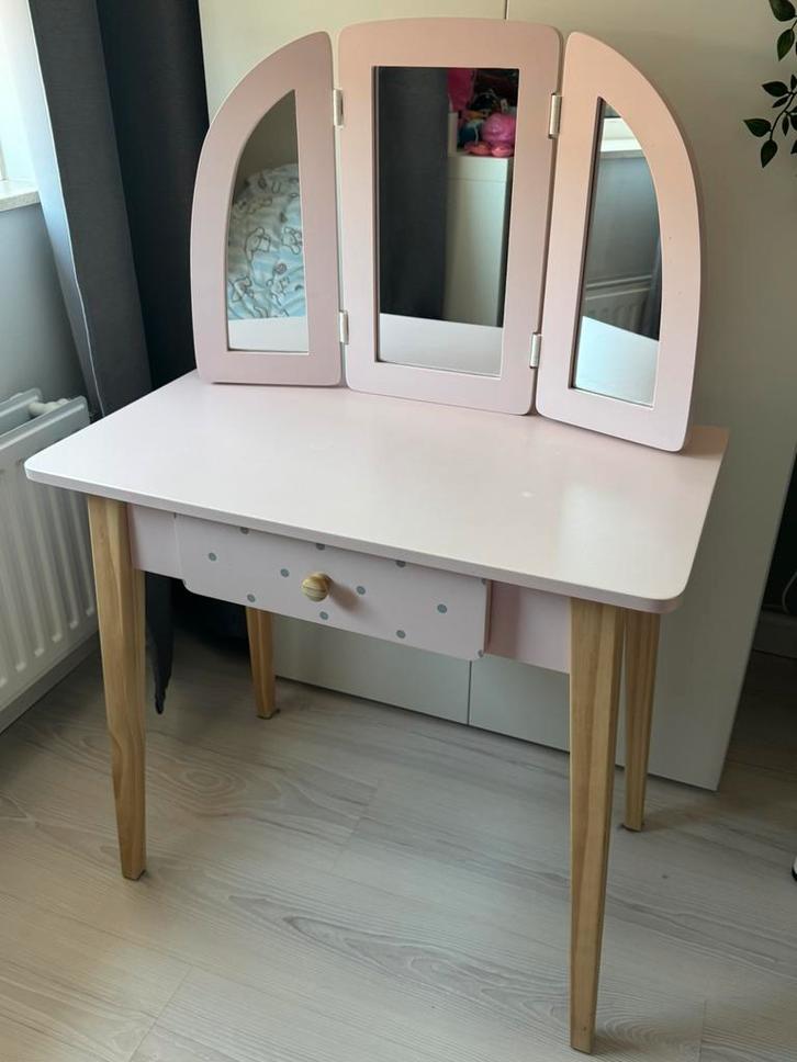 Lichtroze kinderkaptafel met lade, Kinderen en Baby's, Kinderkamer | Tafels en Stoelen, Gebruikt, Tafel(s), Ophalen