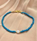 Nachtblauwe parel armband, Sieraden, Tassen en Uiterlijk, Armbanden, Blauw, Nieuw, Ophalen of Verzenden, Elastiek