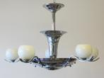Art Deco lamp jaren 30 chroom nikkel messing glas staand, Ophalen