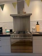 Smeg 6-pits gasfornuis met afzuigkap en achterwand, Gebruikt, 60 cm of meer, Grill, Ophalen of Verzenden