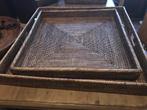 Vierkant rieten DIENBLAD – Rattan rotan, Huis en Inrichting, Woonaccessoires | Dienbladen, Overige materialen, Gielen, Vierkant