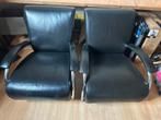 Leren fauteuils, Huis en Inrichting, Fauteuils, Ophalen of Verzenden, Zo goed als nieuw, 50 tot 75 cm, Leer