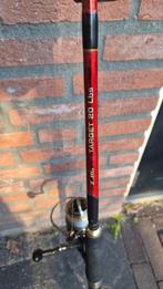 Complete set: Barros hengel & Penn Battle 6000 molen, Watersport en Boten, Hengelsport | Algemeen, Ophalen, Gebruikt, Complete hengel