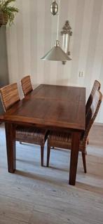 eettafel (uitschuifbaar) met 4 stoelen, Huis en Inrichting, Ophalen, Gebruikt